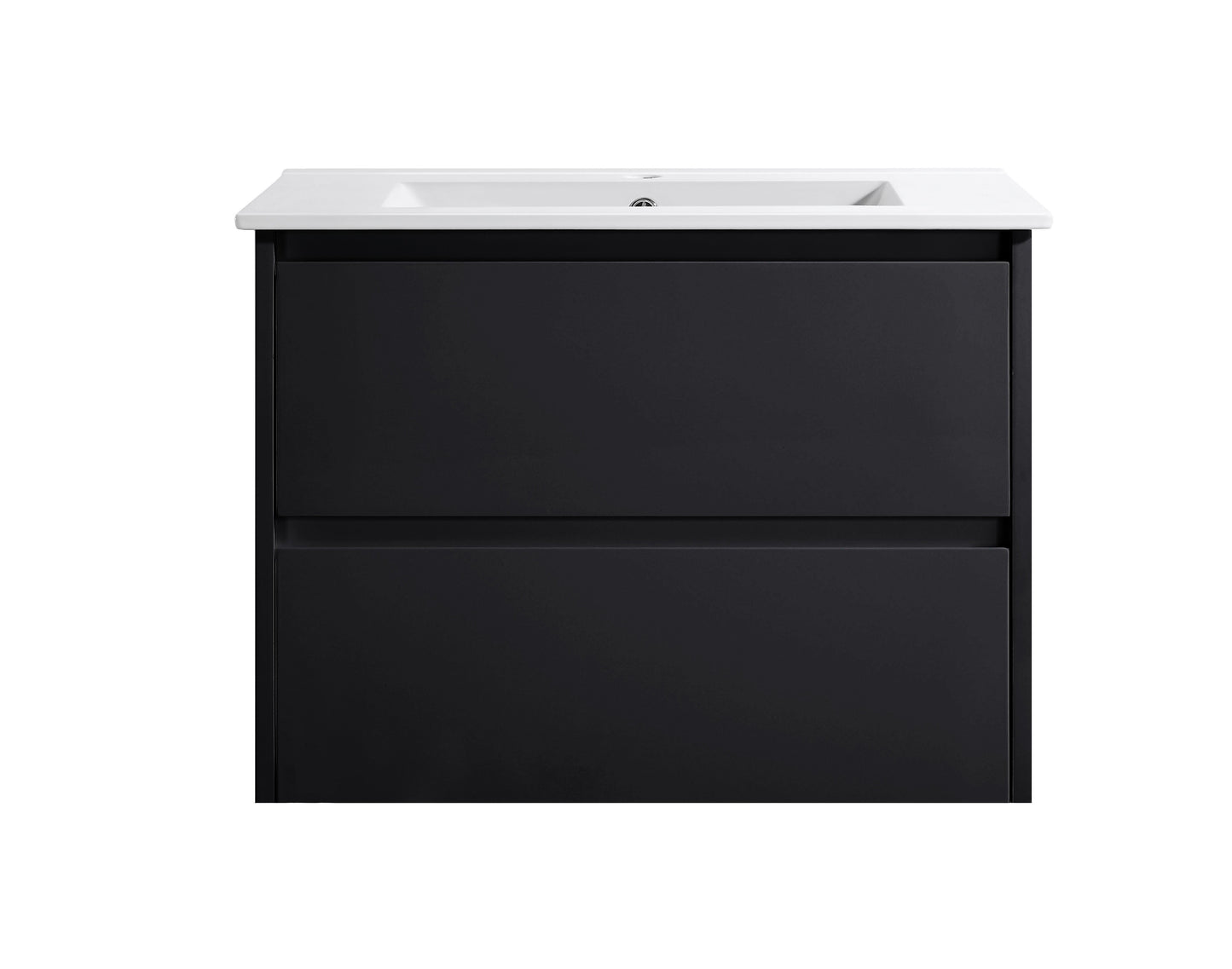 Amber 750 Matte Black Wall Hung Vanity