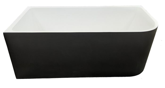 Memphis Corner Freestanding Bath Matte Black & Matte White 1500 Left