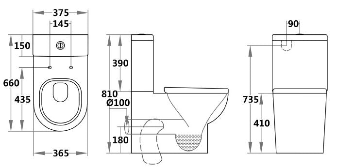 Citron Back to Wall Toilet Suite