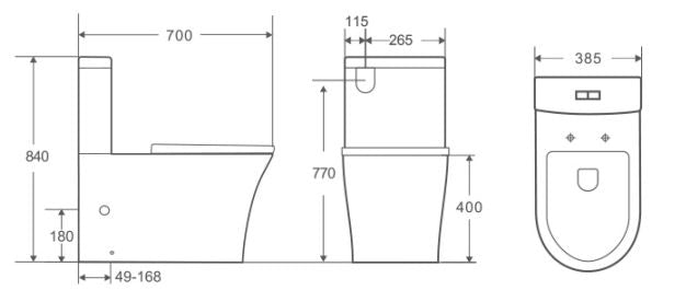 Tornado Rimless Back to Wall Toilet Suite