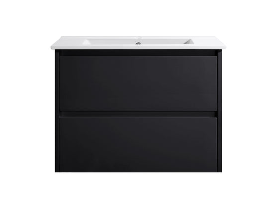 Amber 600 Matte Black Wall Hung Vanity