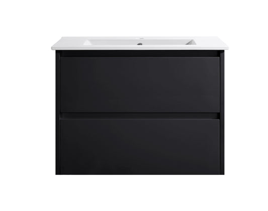 Amber 750 Matte Black Wall Hung Vanity