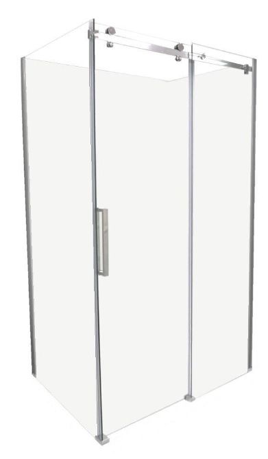 Falls Sliding Shower Screen Polished Chrome 1200mm x 90mm