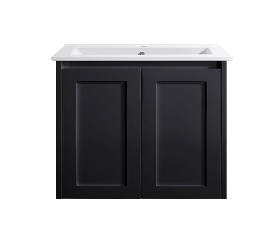 Sophie 600 Matte Black Wall Hung Vanity